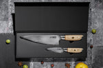 Coffret 2 couteaux Fukito Pakka San Mai Chef + Office