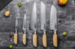 Coffret 3 couteaux Fukito Pakka San Mai Chef + Universel + Office