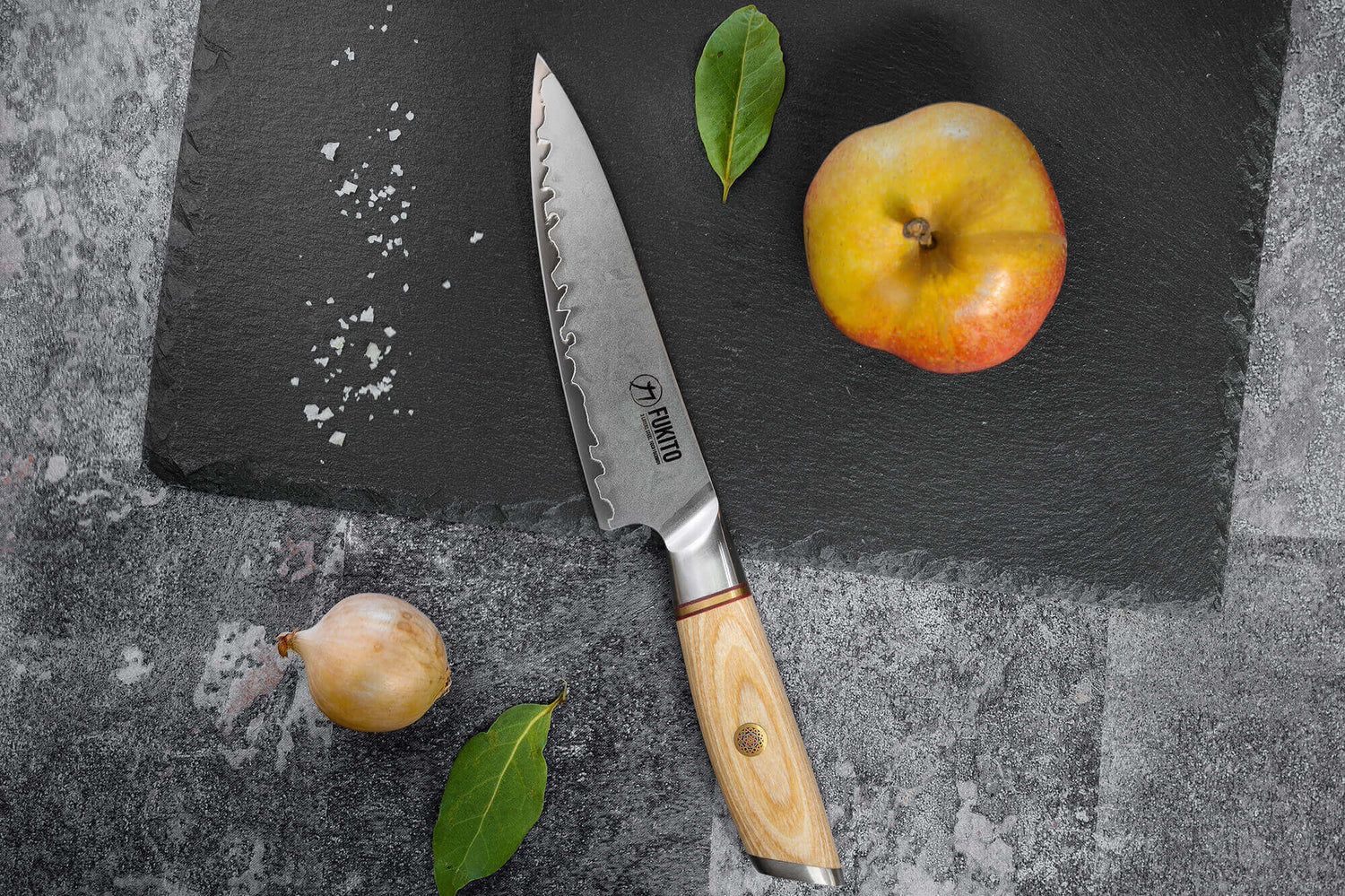 Coffret 3 couteaux Fukito Pakka San Mai Chef + Universel + Office