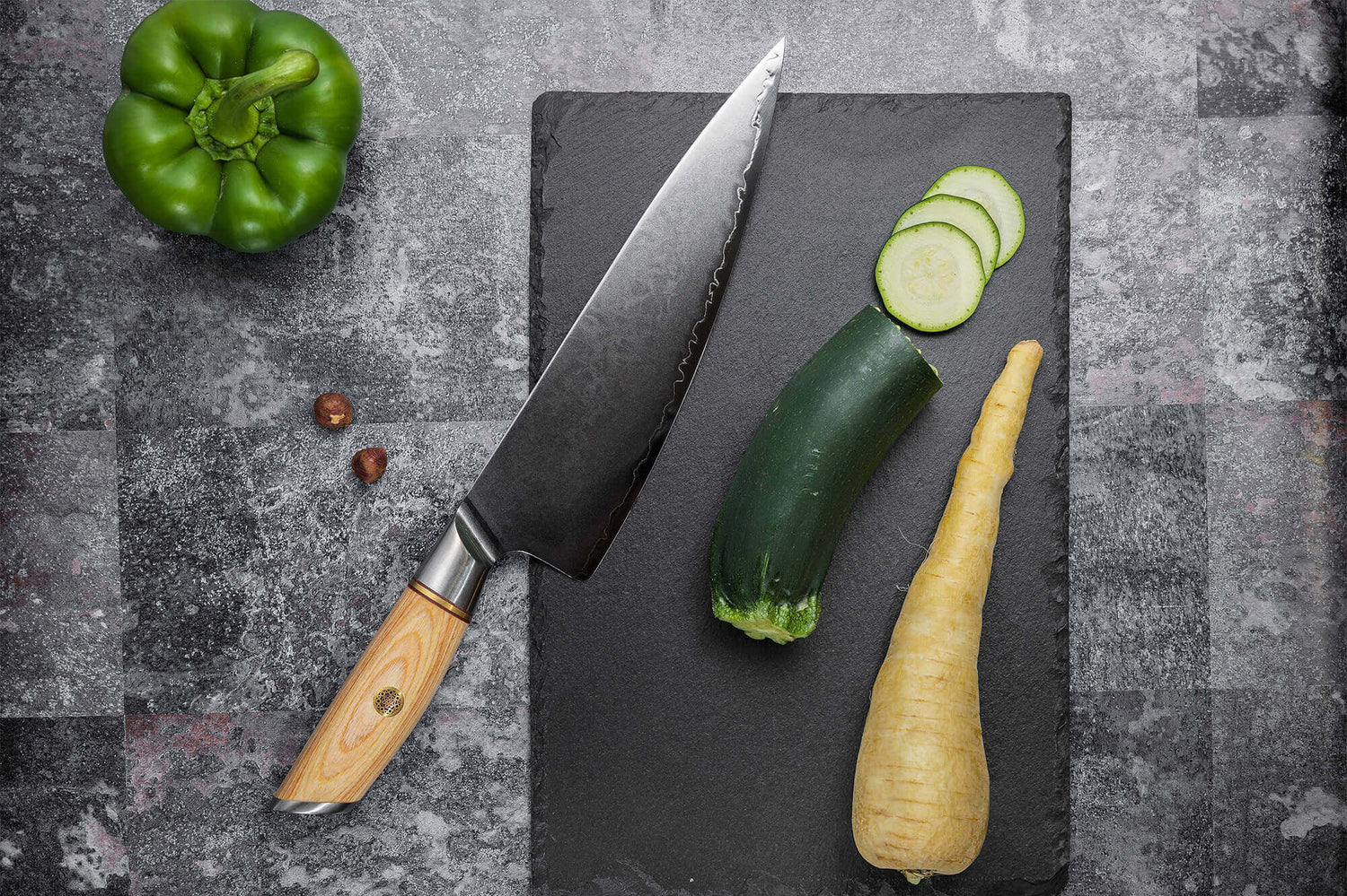 Mallette 4 couteaux de cuisine Fukito Pakka San Mai