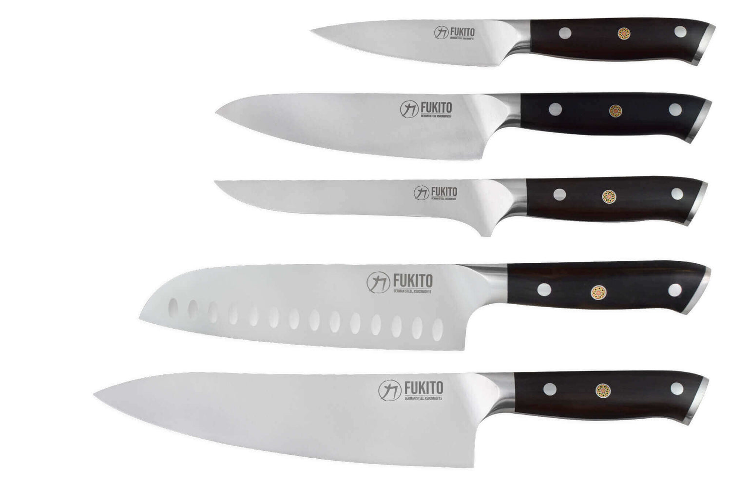 Mallette 5 couteaux de cuisine Fukito Ebène X50
