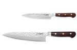 Coffret 2 couteaux de cuisine Fukito Rosewood Damas 67 couches : Universel + Chef