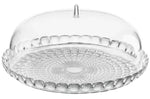 Plat à gâteau transparent Guzzini Tiffany en acrylique Ø36cm avec cloche