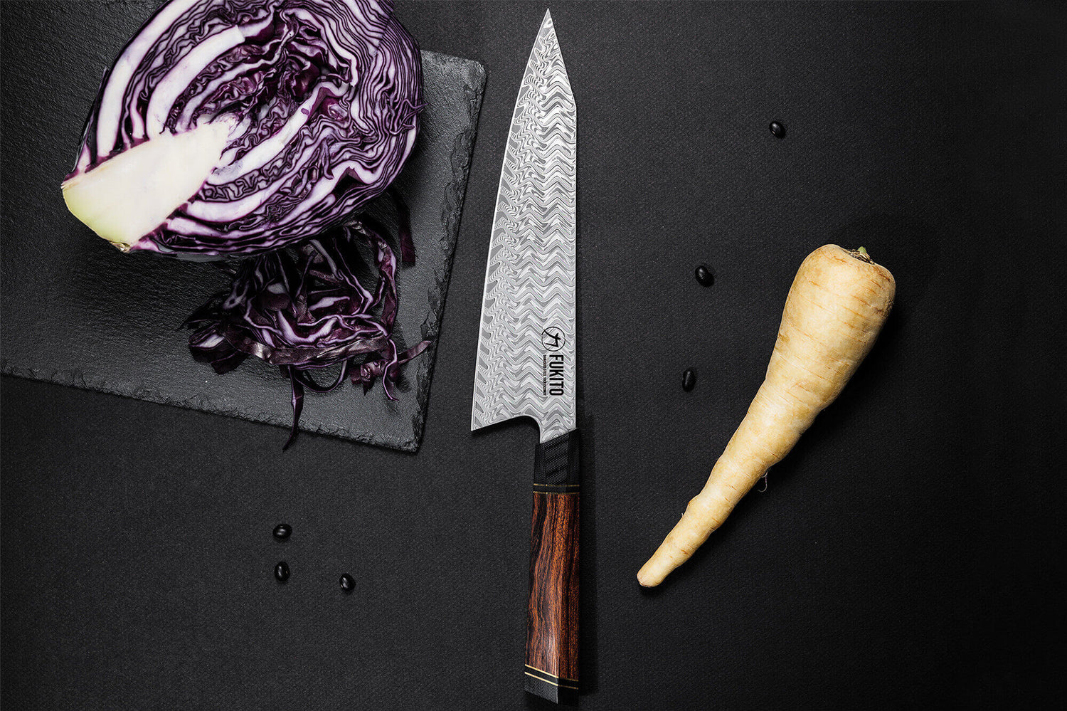 Couteau de chef kiritsuke Fukito Desert Damas 67 couches 21cm