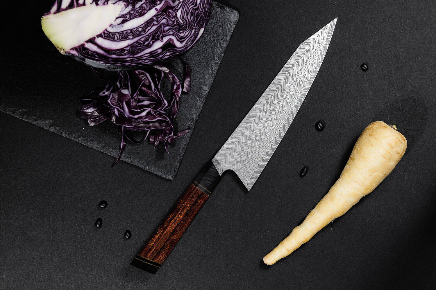 Couteau de chef kiritsuke Fukito Desert Damas 67 couches 21cm