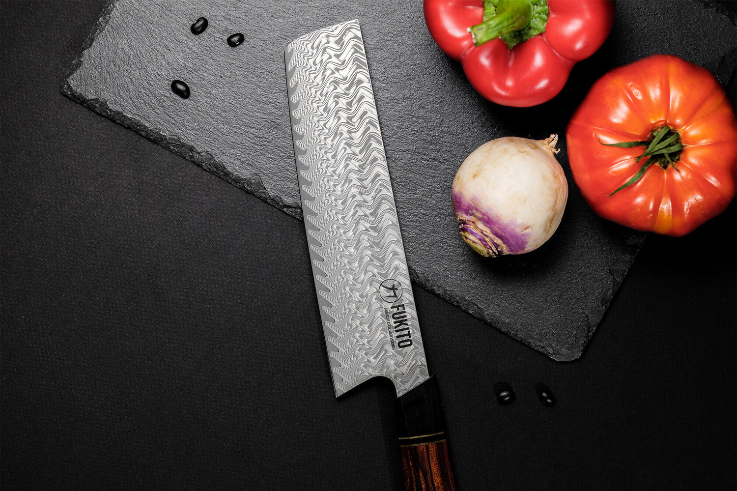 Couteau nakiri Fukito Desert Damas 67 couches 18cm