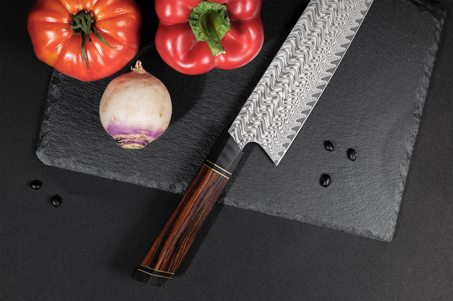 Couteau nakiri Fukito Desert Damas 67 couches 18cm