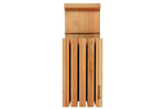 Bloc vide Kyocera ergonomique en bambou pour 4 couteaux