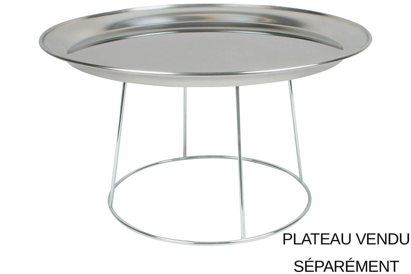 Support pour plateau de fruits de mer universel 19 ou 24cm en acier chromé