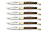 Coffret cadeau de 6 couteaux de table Laguiole Bougna manches en bois