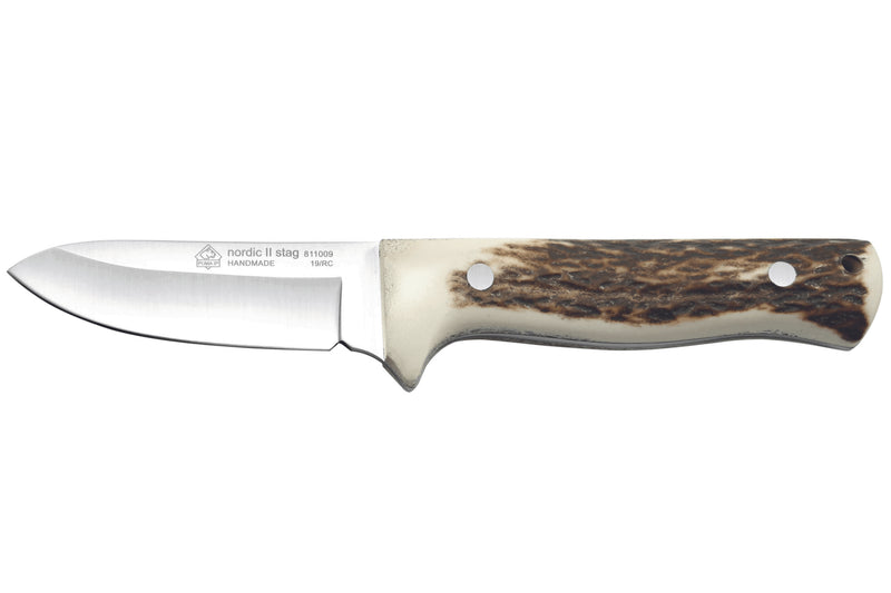 Couteau Puma IP Nordic II Stag 311009 lame 8,5cm manche bois de cerf + étui en cuir
