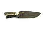 Couteau Puma IP Mountain 320114 lame 14,5cm manche bois de cerf + étui en cuir