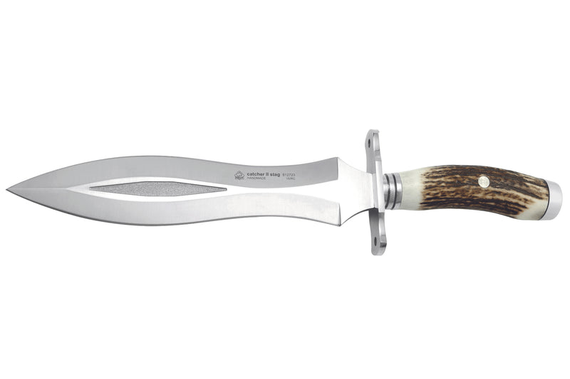 Couteau Puma IP Catcher II Stag 312723 lame 23,3cm manche bois de cerf + étui en cuir