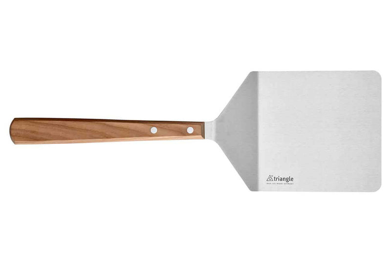 Spatule coudée à hamburger Triangle 41,5cm manche en bois de cerisier