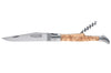 Couteau pliant Laguiole GILLES 8642 manche en bois de bouleau 12cm avec tire-bouchon