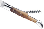 Couteau pliant Laguiole GILLES 8682 manche pointe de corne blonde 12cm avec tire-bouchon