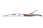 Couteau pliant Laguiole GILLES 8682 manche pointe de corne blonde 12cm avec tire-bouchon