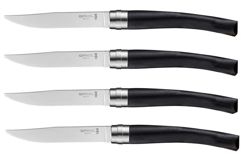 Coffret 4 couteaux Opinel Table Chic lame 10cm acier Sandvik - Ebène