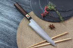 Couteau éminceur japonais artisanal haut de gamme Yoshikazu Ikeda damas Blue Steel 1 19cm