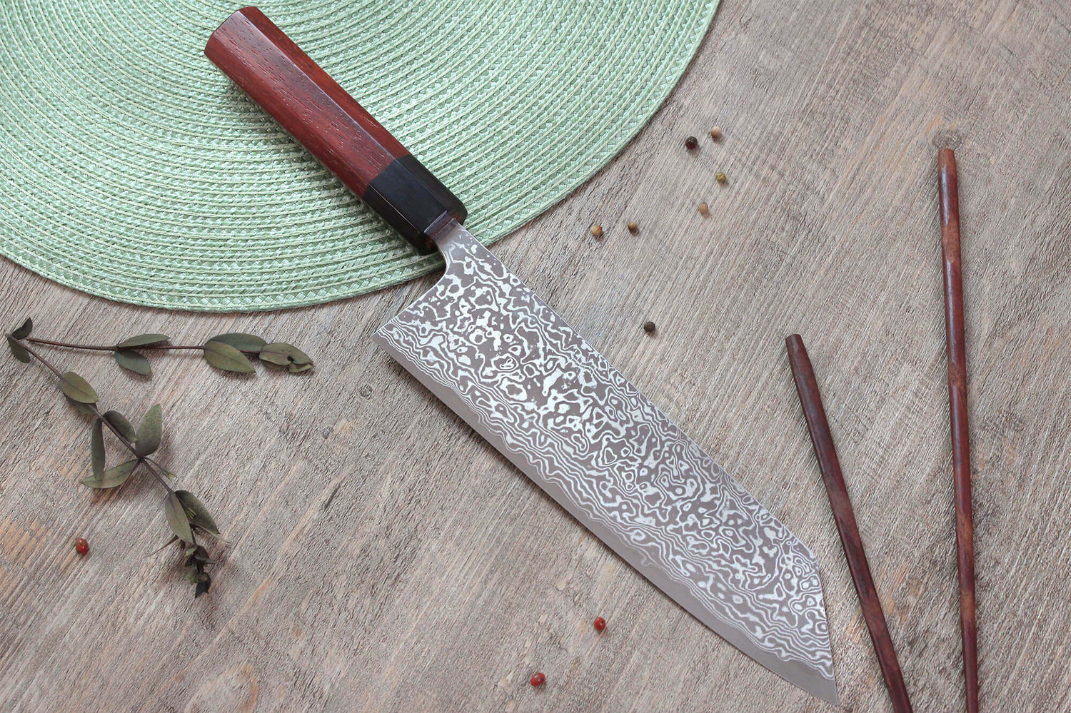 Couteau kiritsuke japonais artisanal Masashi Yamamoto SLD damas 21cm