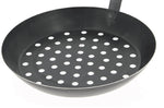 Poêle à marrons perforée De Buyer 5490.28 28cm en tôle d'acier bleuie pour cuisson sur braise