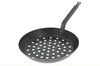 Poêle à marrons perforée De Buyer 5490.28 28cm en tôle d'acier bleuie pour cuisson sur braise