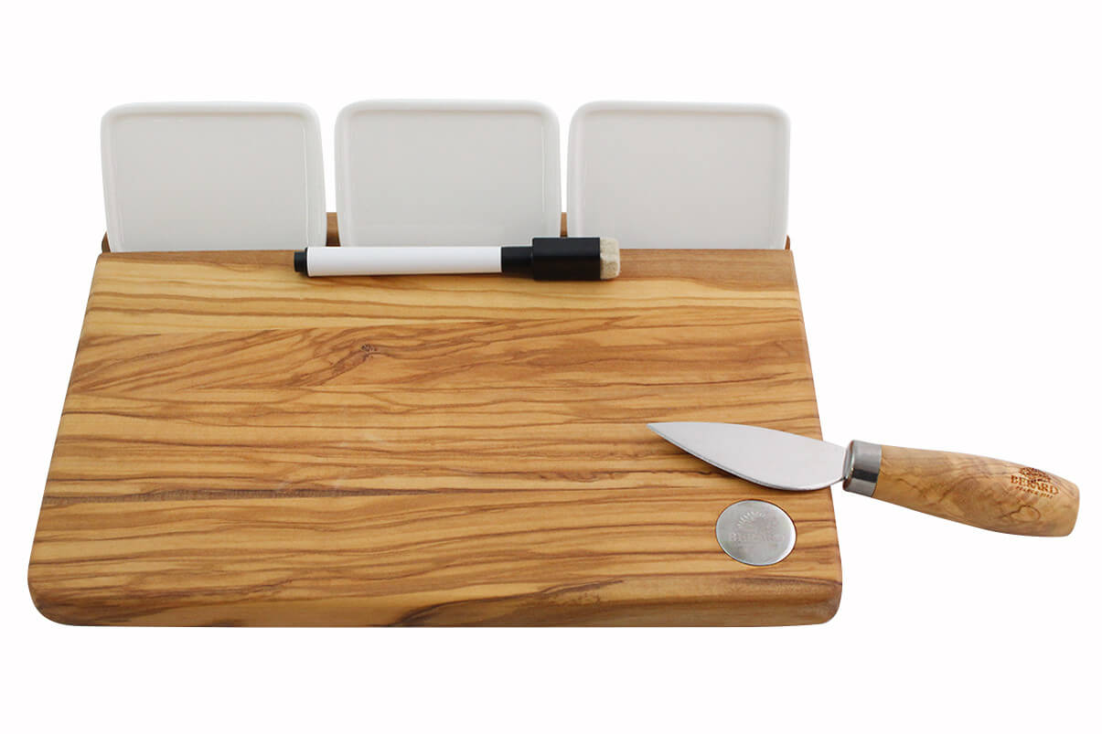 Coffret plateau à fromage avec couteau Bérard Acero en olivier
