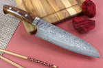 Couteau santoku japonais Takeshi Saji R2 Damas Mosaïque 17,5cm