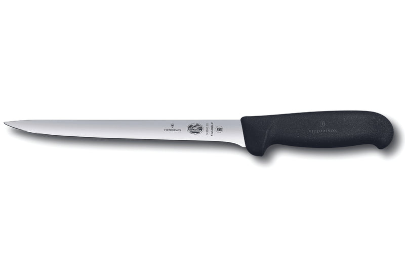 Couteau à dénerver/filet de sole Victorinox 5.3763.20 lame usée 20cm manche fibrox noir