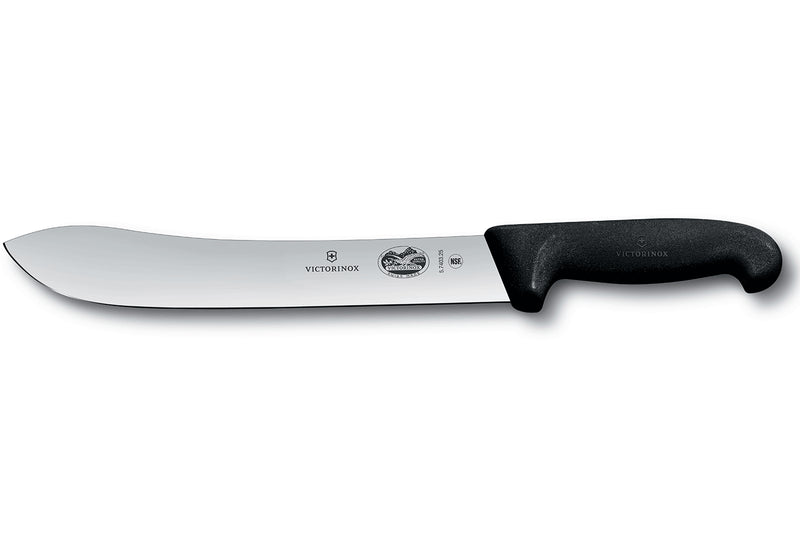 Couteau de boucher Victorinox 5.7403.25 lame pointe large 25cm manche fibrox noir