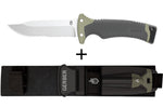 Couteau Gerber New Ultimate GE001830 lame semi-dentée 12cm manche en polypropylène + étui en nylon