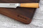 Planche à découper Wusaki en bois de noyer avec rigole - 40 x 30 x 1,9 cm