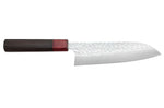 Couteau santoku japonais artisanal Yoshimi Kato Minamo SG2 Tsuchime 17cm