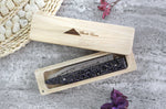 Couteau pliant Charles Canon Lavandiolle manche en lavande de Provence fabriqué en France + coffret en bois