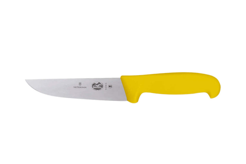 Couteau de boucher Victorinox 5.5208.18 lame 18cm manche fibrox jaune