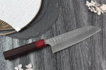 Couteau santoku japonais artisanal Yoshimi Kato Minamo SG2 Tsuchime 17cm