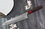 Couteau de chef japonais artisanal Yoshimi Kato Minamo SG2 Tsuchime 21cm