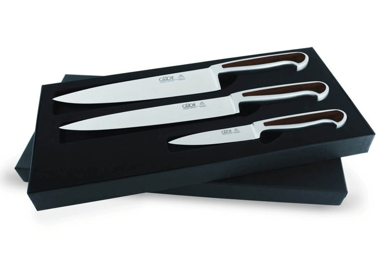 Coffret Güde Delta 3 couteaux en acier forgés à la main