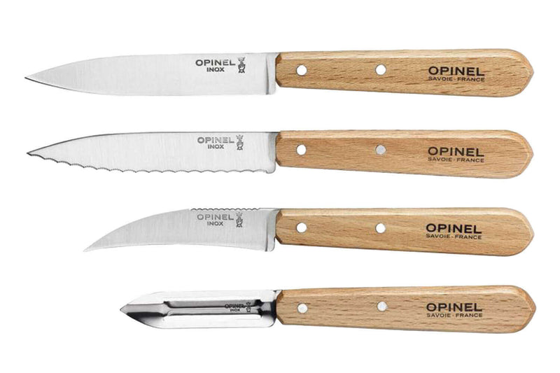 Coffret 4 couteaux Opinel Les Essentiels manche hêtre