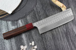 Couteau nakiri japonais artisanal Yoshimi Kato Minamo SG2 Tsuchime 16cm