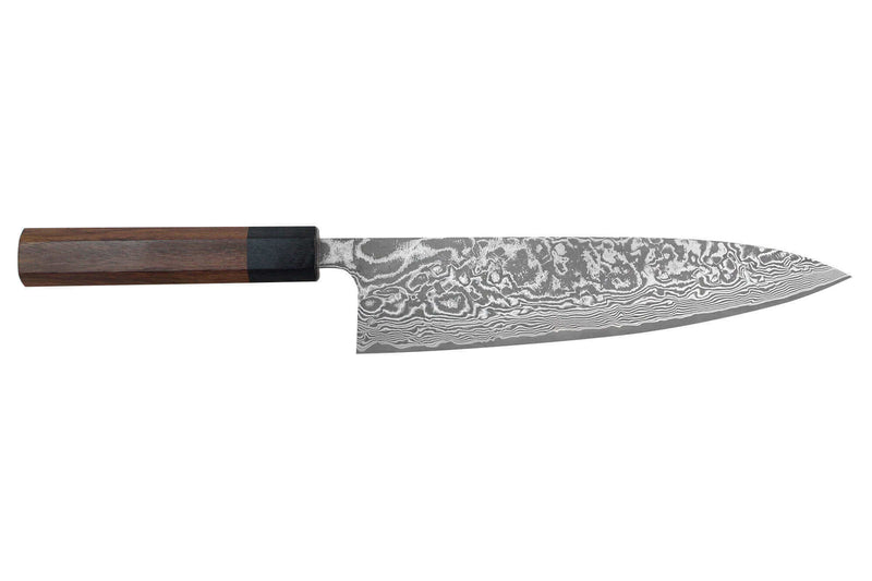 Couteau de chef japonais artisanal Takeshi Saji R2 Nickel Damas 21cm