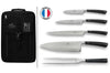 Sac spécial chef Sabatier Edonist 4 couteaux de cuisine français + 1 fourchette - Exclusivité