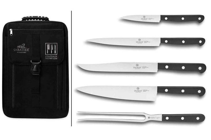 Sac spécial chef Sabatier 32 Dumas Cuisineco 4 couteaux + 1 fourchette - Exclusivité