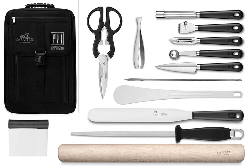 Sac spécial chef Sabatier avec 13 ustensiles cuisine et pâtisserie - Exclusivité