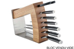 Bloc vide Rösle Move X en bois d'orme pour 6 couteaux et 1 paire de ciseaux