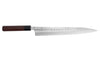 Couteau sujihiki japonais artisanal martelé Yu Kurosaki Shizuku 30cm acier SG2