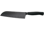 Couteau santoku Wüsthof Performer lame alvéolée 17cm à revêtement noir anti-rayures