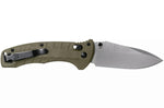 Couteau pliant Benchmade Turret Black 980SBK lame noire semi-dentée manche G10 vert olive 12cm