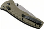 Couteau pliant Benchmade Turret Black 980SBK lame noire semi-dentée manche G10 vert olive 12cm