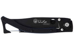 Couteau pliant Lug SP1TBB noir mat et bleu black titanium 11cm avec clip
